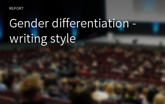Gender differentiation - writing style