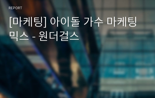 [마케팅] 아이돌 가수 마케팅믹스 - 원더걸스