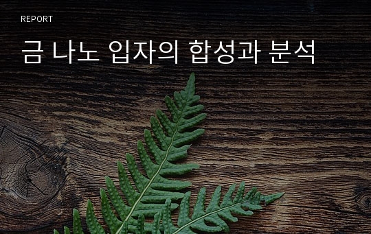 금 나노 입자의 합성과 분석