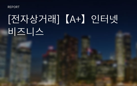 [전자상거래]【A+】인터넷 비즈니스