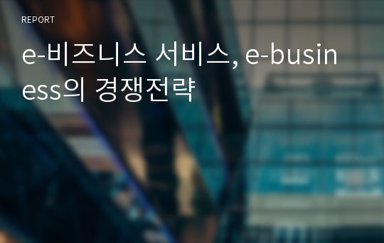 e-비즈니스 서비스, e-business의 경쟁전략