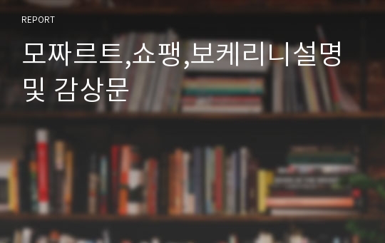 모짜르트,쇼팽,보케리니설명및 감상문