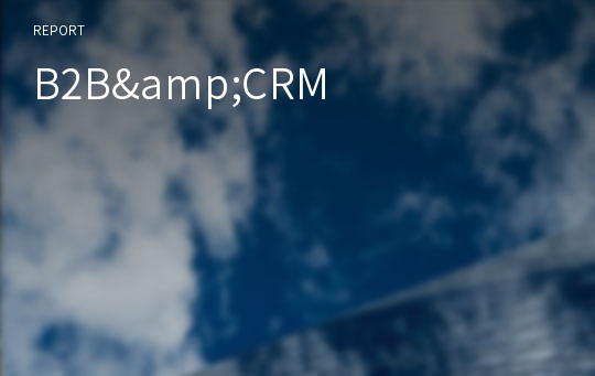 B2B&amp;CRM