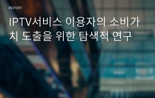 IPTV서비스 이용자의 소비가치 도출을 위한 탐색적 연구