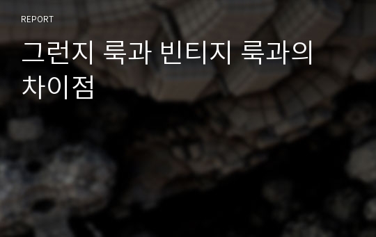 그런지 룩과 빈티지 룩과의 차이점