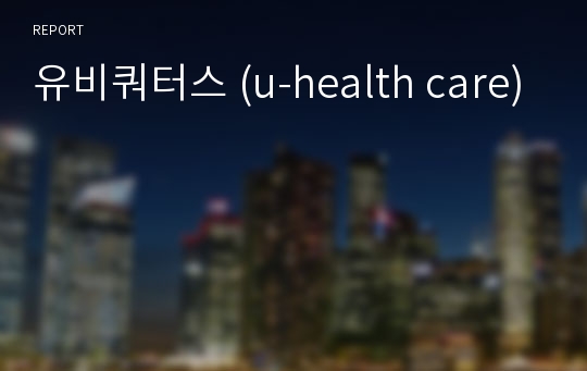 유비쿼터스 (u-health care)