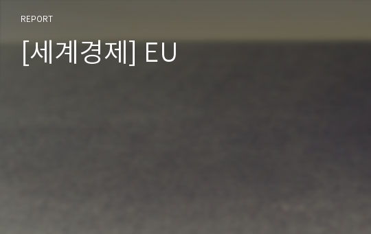 [세계경제] EU