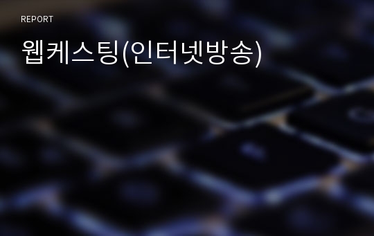 웹케스팅(인터넷방송)