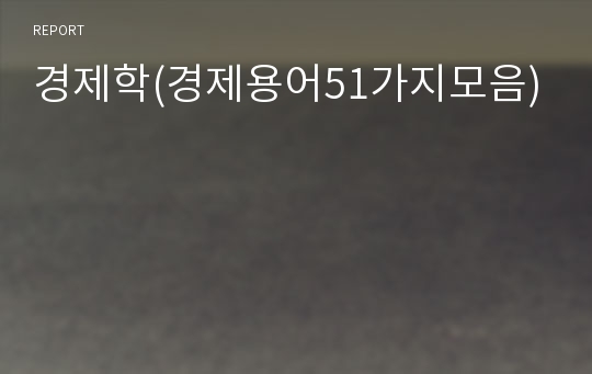 경제학(경제용어51가지모음)