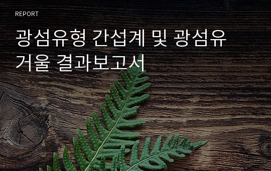 광섬유형 간섭계 및 광섬유 거울 결과보고서