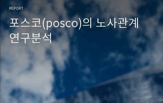 포스코(posco)의 노사관계 연구분석