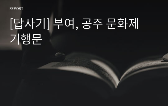 [답사기] 부여, 공주 문화제 기행문