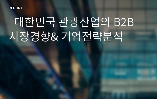   대한민국 관광산업의 B2B 시장경향&amp; 기업전략분석