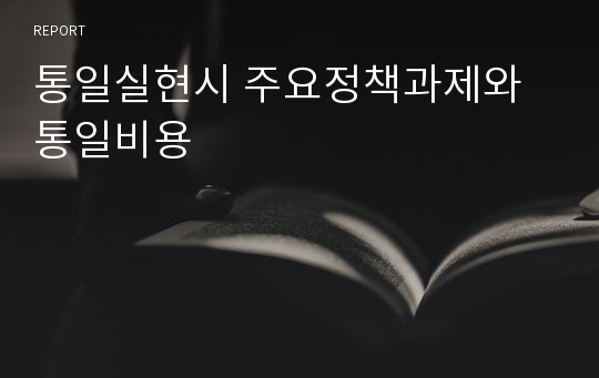 통일실현시 주요정책과제와 통일비용