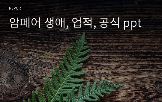 암페어 생애, 업적, 공식 ppt