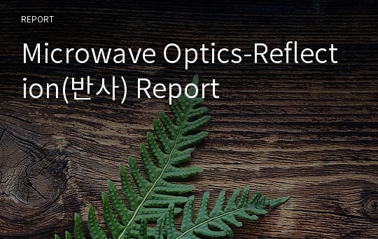 Microwave Optics-Reflection(반사) Report