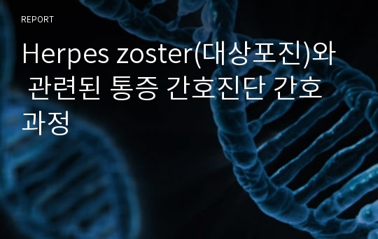 Herpes zoster(대상포진)와 관련된 통증 간호진단 간호과정
