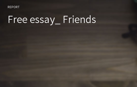 Free essay_ Friends