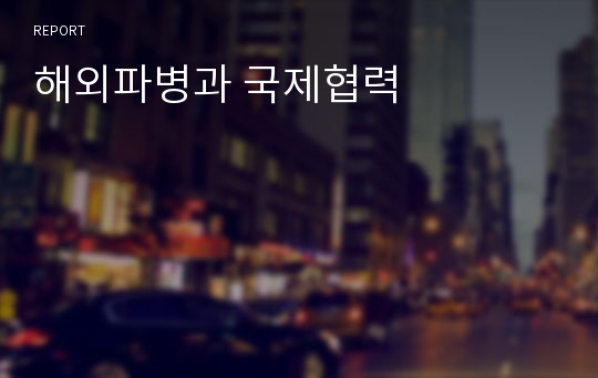 해외파병과 국제협력