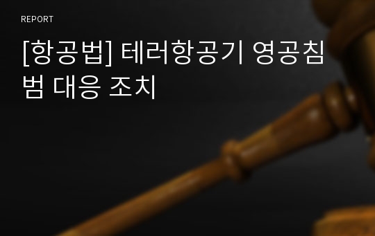 [항공법] 테러항공기 영공침범 대응 조치