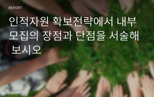 인적자원 확보전략에서 내부모집의 장점과 단점을 서술해 보시오