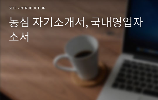 농심 자기소개서, 국내영업자소서