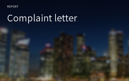 Complaint letter