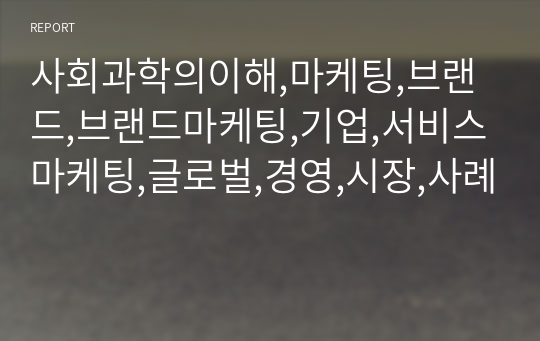 사회과학의이해,마케팅,브랜드,브랜드마케팅,기업,서비스마케팅,글로벌,경영,시장,사례