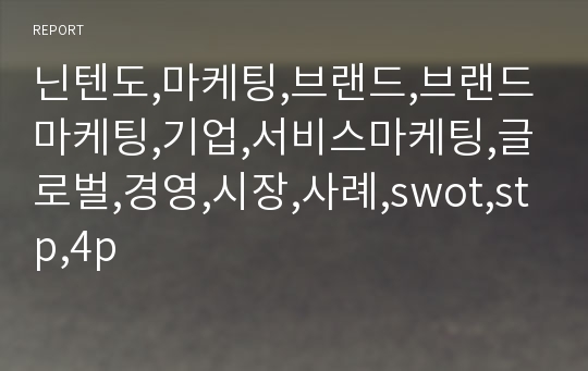 닌텐도,마케팅,브랜드,브랜드마케팅,기업,서비스마케팅,글로벌,경영,시장,사례,swot,stp,4p