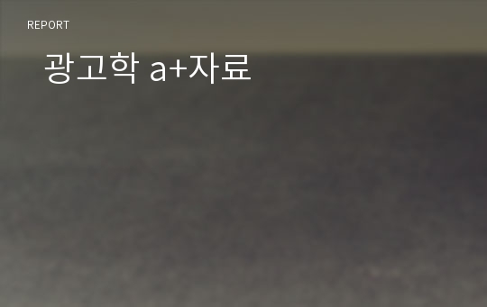   광고학 a+자료