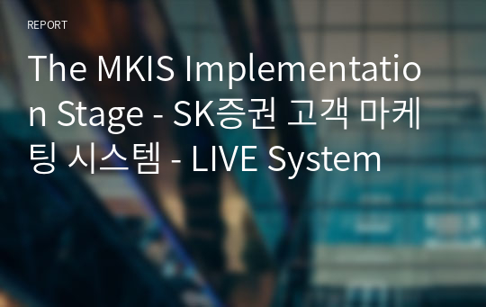 The MKIS Implementation Stage - SK증권 고객 마케팅 시스템 - LIVE System