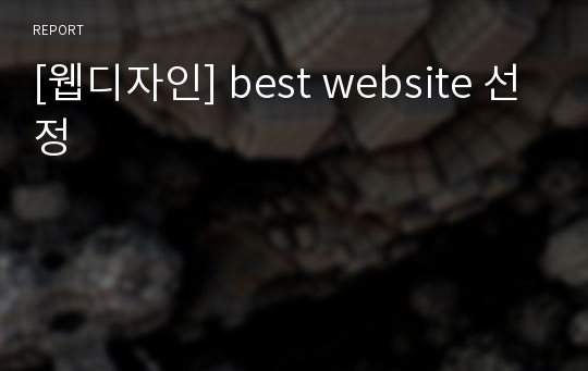 [웹디자인] best website 선정