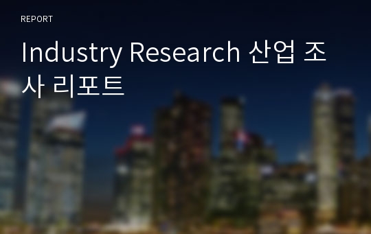 Industry Research 산업 조사 리포트