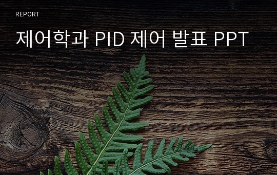 제어학과 PID 제어 발표 PPT