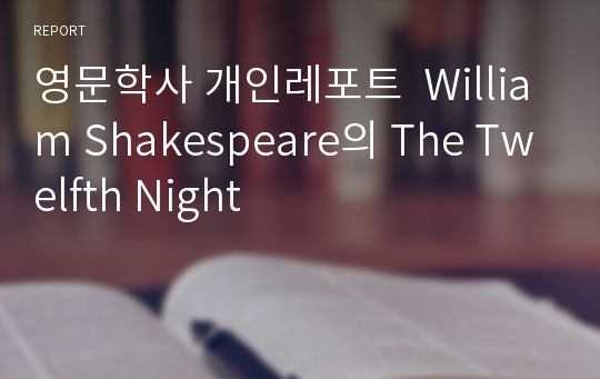 영문학사 개인레포트  William Shakespeare의 The Twelfth Night