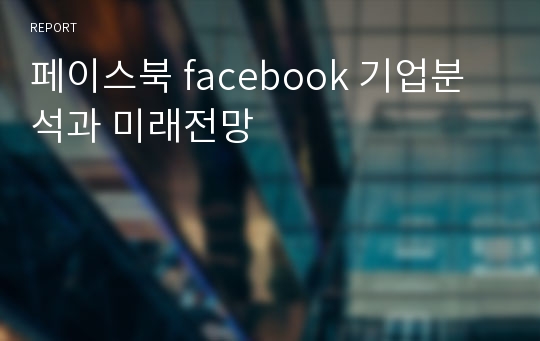 페이스북 facebook 기업분석과 미래전망