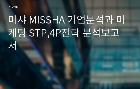 미샤 MISSHA 기업분석과 마케팅 STP,4P전략 분석보고서