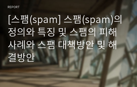 [스팸(spam] 스팸(spam)의 정의와 특징 및 스팸의 피해사례와 스팸 대책방안 및 해결방안