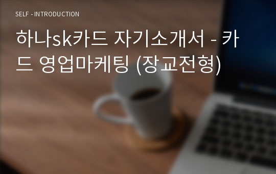 하나sk카드 자기소개서 - 카드 영업마케팅 (장교전형)