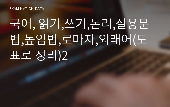 국어, 읽기,쓰기,논리,실용문법,높임법,로마자,외래어(도표로 정리)2