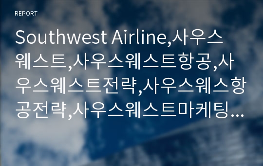 Southwest Airline,사우스웨스트,사우스웨스트항공,사우스웨스트전략,사우스웨스항공전략,사우스웨스트마케팅,사우스웨스트항공 성공요인
