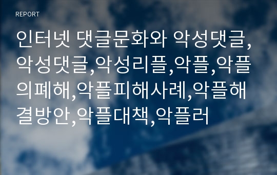 인터넷 댓글문화와 악성댓글,악성댓글,악성리플,악플,악플의폐해,악플피해사례,악플해결방안,악플대책,악플러