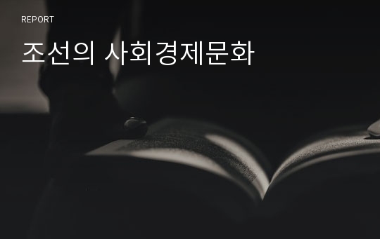 조선의 사회경제문화