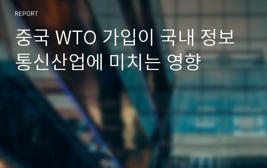 중국 WTO 가입이 국내 정보통신산업에 미치는 영향