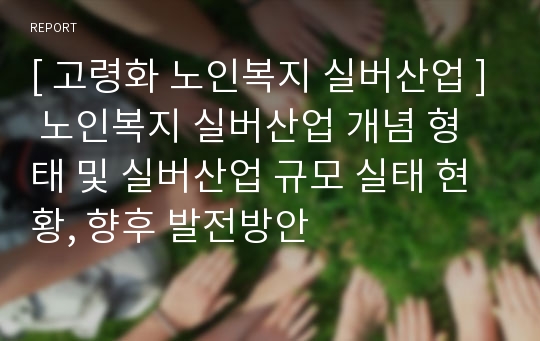 [ 고령화 노인복지 실버산업 ] 노인복지 실버산업 개념 형태 및 실버산업 규모 실태 현황, 향후 발전방안