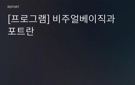 [프로그램] 비주얼베이직과 포트란