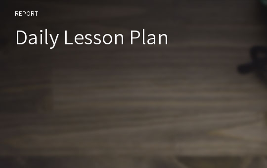 Daily Lesson Plan
