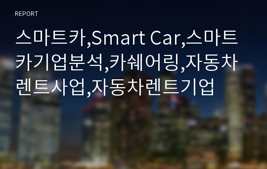 스마트카,Smart Car,스마트카기업분석,카쉐어링,자동차렌트사업,자동차렌트기업