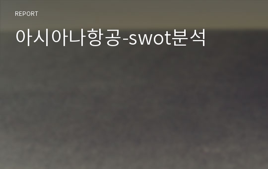 아시아나항공-swot분석