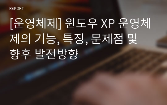 [운영체제] 윈도우 XP 운영체제의 기능, 특징, 문제점 및 향후 발전방향